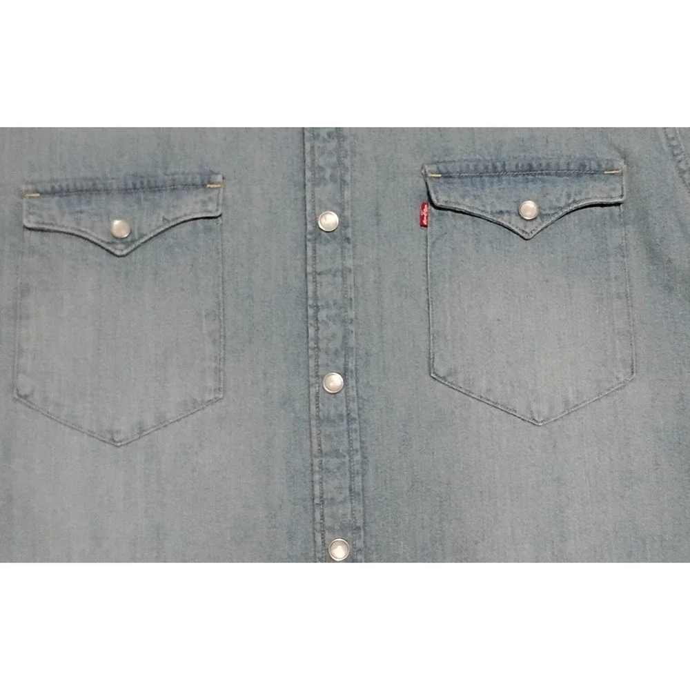 Levi's Barstow Western Shirt XL Denim Pearl Snap Rick Grimes Cosplay NWT